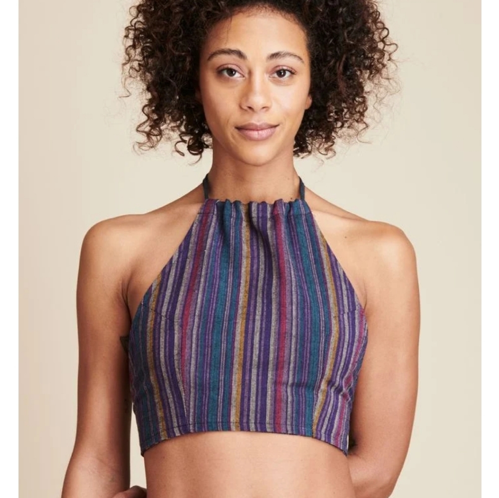 Candy glossed striped halter top